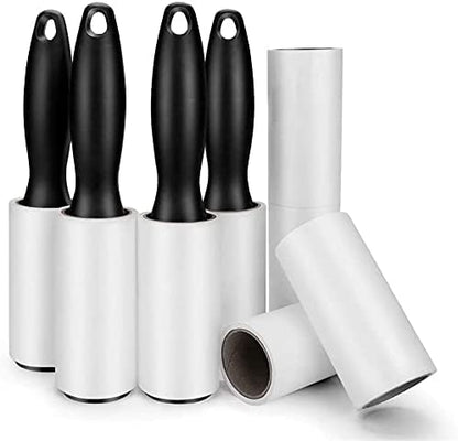 Lint Roller for Pet Hair - 480 Sheets, 4 Handles & 8 Refills, Easy-Peel Diagonal Cut, Strong Adhesive for Clothes, Furniture, Car, Dog & Cat Hair Remover
