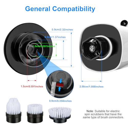 3 Pcs of Brush Heads,Replacement Brush Heads Set for Electric Spin Scrubber, Cordless Power Shower Scrubber, Cleaning Brush for Bathroom Tile Sink Floor Cleaning.