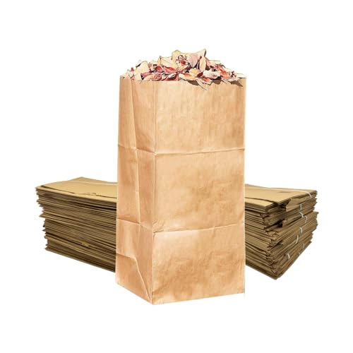 Rocky Mountain Goods Yard Waste Bags - Large 30 Gallon Brown Paper Leaf Bags for Yard/Garden/Lawn - Environmental Friendly - Tear Resistant - Heavy Duty - 2 Ply Self Standing (Pack of 5)