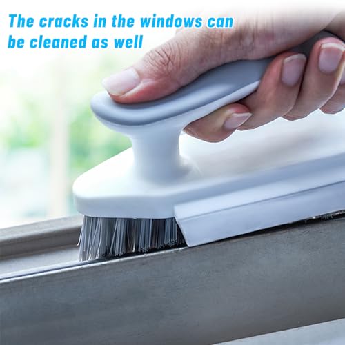 Window Gap Cleaner Brush,Multi-Function for Bathroom Kitchen Narrow Slot Cleaning Handle Clean Tools,White - color: Off-white