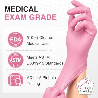 Schneider Medical Nitrile Exam Gloves, 4-mil Medical Gloves Disposable Latex Free, Powder Free, Food Safe Glove - size: Medium