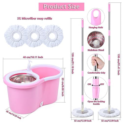 Mop and Bucket Set(Pink)