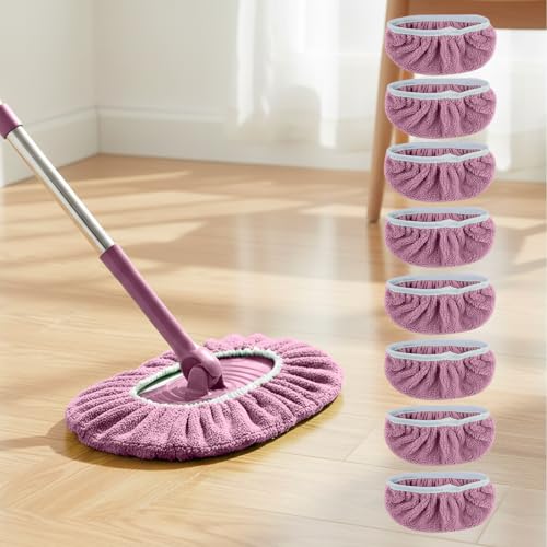 8 Pack Reusable Microfiber Mop Pads - Dry Sweeping Cloths & Wet Mopping Cloths - Washable Wet Pads Refill for Mopping Floors (Mop is not Included), Pink - color: Pink 8-pack