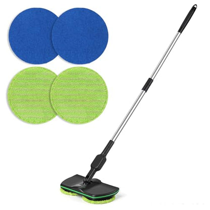 Battery Cordless Electric Mop,13-Inch Max Cleaning Pad Electric Spin Mop, Laminate Floor Cleaner for Mopping, Automatic Spin Mops for Hardwood, Tile-No Water Tank - size: 51-inch handle