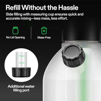 VIVOSUN 70oz Pump Sprayer, Portable Water Spray Bottle for Spraying Plants, Flowers, Weeds and Cleaning, Hand Pump with Side Filling Port, Measuring Cup, Adjustable Nozzles - size: 70oz