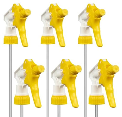Comfort Axis Heavy Duty Universal Trigger Sprayer Replacement for 32 oz Sprayer Bottles, 9 1/4" Dip Tube, 28-400 Neck Finish - 6 Pack (Yellow) - color: Yellow