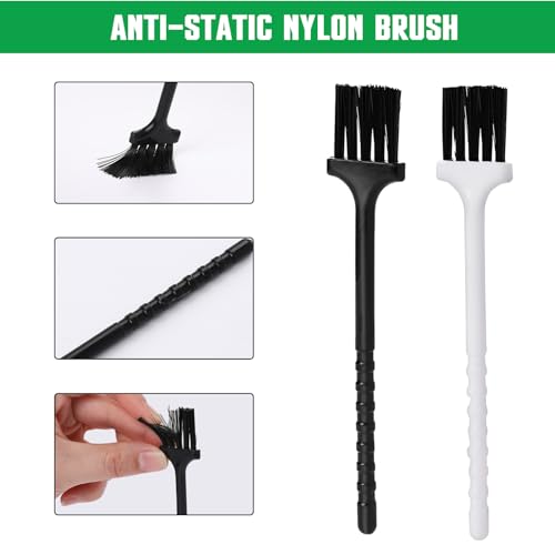 2PCS Keycap Puller and Switch Puller with 2PCS Keyboard Brush, Keycap Remover Switch Puller Mechanical Stainless Steel Keyboard Remover Keyboard Cleaning and Fixing Tool for Mechanical Keyboard