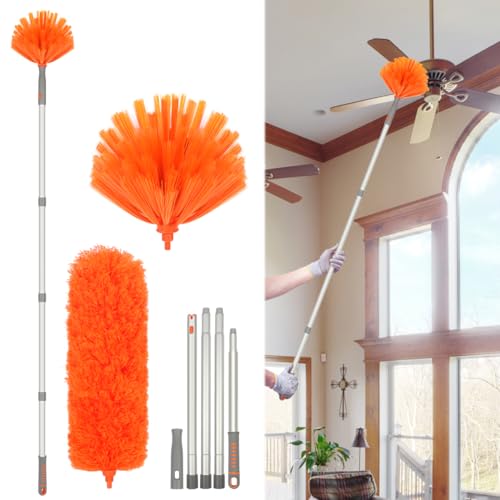 Ceiling Fan Cleaner, Extended Duster with Aluminum Pole, Adjusts 15 to 72 Inch for Cleaning Bookshelves, Window Tops - size: Aluminum 6Feet