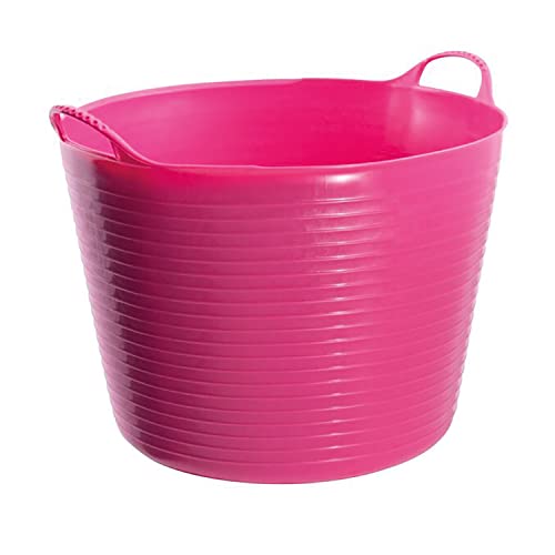 Red Gorilla - Large Tub - Pink, 9.9 gallons (38L) Heavy‑Duty Plastic Utility Bucket for Garden, Stable, Home & Toy Storage