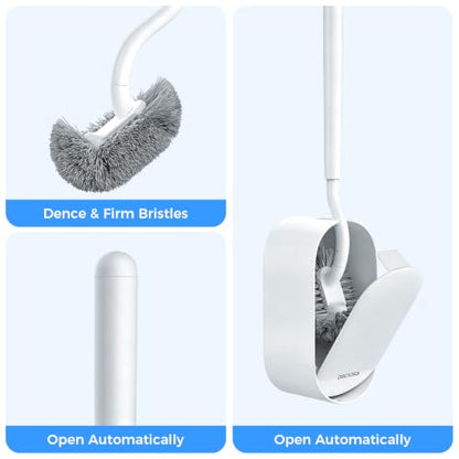 Bathroom Toilet Brush, OSCIOSS Toilet Cleaner Brush with Ergonomic Design, Compact Size, Durable Bristles, Wall Mounted RV Toilet Brush for Bathroom Cleaning (White, 2pack) - color: White, size: 2 Pack