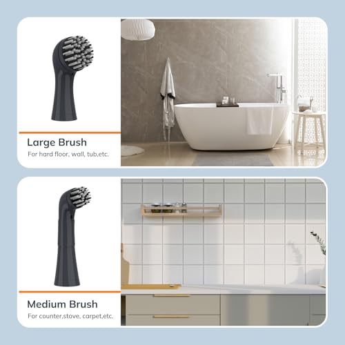 LifeBasis Replacement Brush Head Set Only for LifeBasis Electric Cleaning Brush, Only with 5 Replaceable Cleaning Brush Heads & 6 Cleaning Pads, for Cleaning Shower, Sinks, Kitchen Corner, Tile, Grout