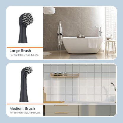 LifeBasis Replacement Brush Head Set Only for LifeBasis Electric Cleaning Brush, Only with 5 Replaceable Cleaning Brush Heads & 6 Cleaning Pads, for Cleaning Shower, Sinks, Kitchen Corner, Tile, Grout