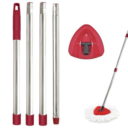 Mop Handle for Ocedar, Mop Handle for O Cedar, Spin Mop Replacement Handle for O Cedar, 4-Section Spin Mop Handles and Base for Ocedar, 30" to 58" Mop Stick Pole Handle and Base for Ocedar Spin Mop - size: Mop Handle with 1 Tank Base