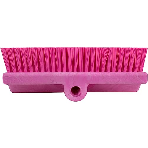 SPARTA 40423EC26 Plastic Floor Scrub Brush, Wall Brush, Equipment Brush With Nonabsorbent Bristles For Industrial Kitchens, Hospitals, Commercial Cleaning, 10 Inches, Pink, (Pack of 2) - color: Pink