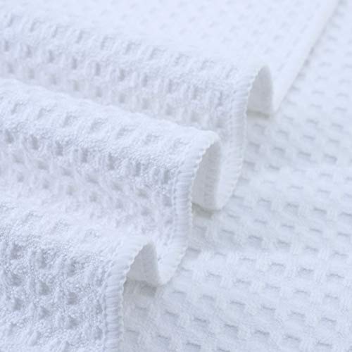 POLYTE Ultra Premium Microfiber Kitchen Dish Cloth Waffle Weave, 8 Pack (12x12 in, White) - color: White, size: 12x12 in