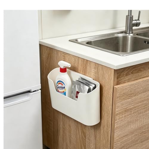 Under Sink Organizer & Wall Mount Storage Box, Multi-Use Cabinet Door Holder for Kitchen, Office, Bedside