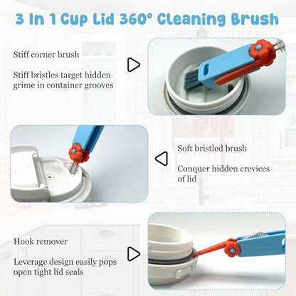4 Pack Water Bottle Cleaning Kit Water Bottle Cleaner Brush for Owala FreeSip 24oz/32oz/40oz, Straw Brush for Stanley, Sport Bottles, Water Bottles, Cups
