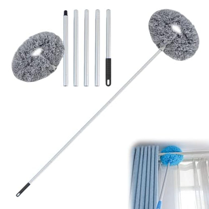 Ceiling Fan Cleaner Duster, Reusable Microfiber Duster with Extension Pole, Removable Dusters for Electric Fans Air Conditioning, Home Car Vents, Curtain (Grey-5Pole) - color: Grey-5pole