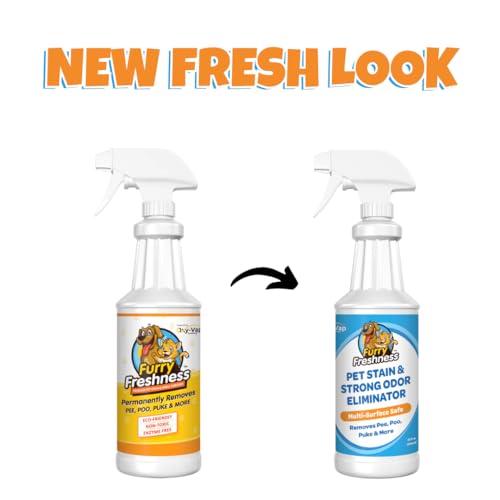 FurryFreshness Extra Strength Cat or Dog Pee Stain & Permanent Odor Remover + Smell Eliminator -Removes Stains from Pets & Kids Including Urine or Blood- Lifts Old Carpet Stains- 32oz Spray - size: 32 Ounce (Pack of 1)