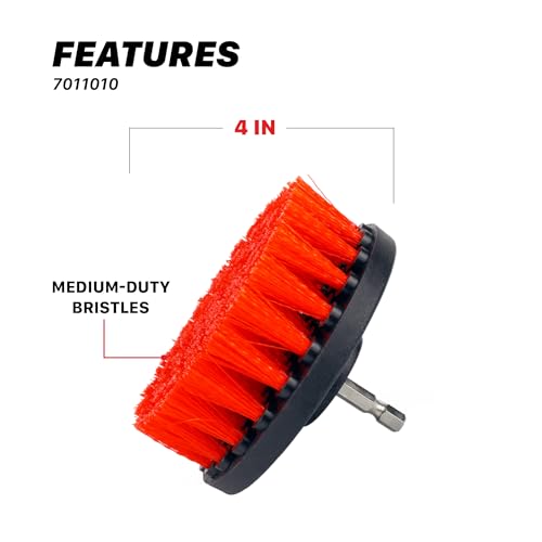 Maxshine 4” Universal M8 Medium-Duty Drill Brush – Upholstery & Carpet Scrubber Attachment for Car Detailing, Fabric, Seats, Floor Mats & Home Cleaning – Removes Stains, Grime, Spots & Buildup - size: 4"