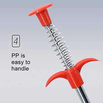 22.44 inch Grabber Reacher Tool, Flexible Grabber Claw Pick Up Reacher with 4 Claws Drain Snake Hair Drain Clog Remover Tool, for Shower, Toilet, Kitchen Sink & Tub(Size:0.57m)