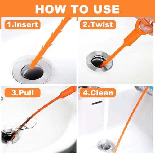 Drain Clog Remover, Effective Drain Snake Hair Drain Clog Remover, Ideal Drain Cleaner For Sinks, Showers, And Tubs - Flexible And Durable 6Pack 20inch Length For Easy Use. - style: Drain Snake 6pcs