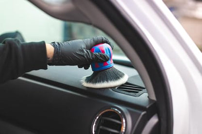 Detail Factory - Curveball XL Synthetic Brush - Ultra Soft Bristles, Comes with Storage Rack, Covers Large Area Inside or Outside Vehicles - Octane Underglow - color: Pink/Blue