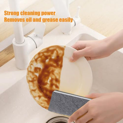 Non Scratch Scrub Sponge, 5PCS-Sponges for Dishes, Sponges Kitchen, Cleaning Sponge, Cleans Fast Without Scratching, Stands Up to Stuck-on Grime, 3 Layers of Rounded Edges