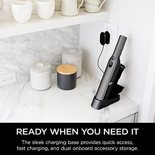 Shark WV201 WANDVAC Handheld Vacuum, Lightweight at 1.4 Pounds with Powerful Suction, Charging Dock, Single Touch Empty and Detachable Dust Cup,Graphite, Slate - color: Slate