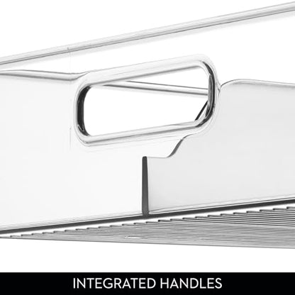 iDesign Divided Pantry Bin with Handles, Set of 3, Clear | For Pantry, For Refrigerator, For Freezer - style: Pack of 3