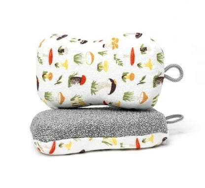 MÜkitchen Premium Microfiber Sponge Set for Dishes and Cleaning, 2 Pack, Printed (Shrooms) - color: Shrooms