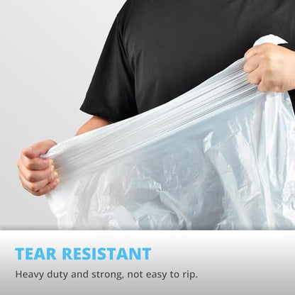 Ultra Thick 15 Gallon Drawstring Trash Bags, 108 Count Heavy Duty Large Plastic Garbage Bag, Leak Proof Trash Can Liners for Tall Kitchen Home Office Lawn Outdoor, White