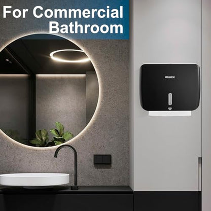 Paper Towel Holder Dispenser Wall Mount,Multifold/Trifold/C Fold Hand Towel Dispenser,Commercial Paper Towel Dispenser for Bathroom Tissue Dispenser,Large Capacity 200 Sheets (Black-3010) - color: Black-3010