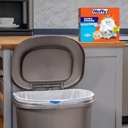 Hefty Ultra Strong 13 Gallon Trash Bags, Tall Kitchen Trash Bags 13 Gallon Size, Drawstring Closure, Continuous Odor Control, White, Clean Burst Scent, 80 Bags (Pack of 3) - size: 80 Count (Pack of 3), style: Clean Burst