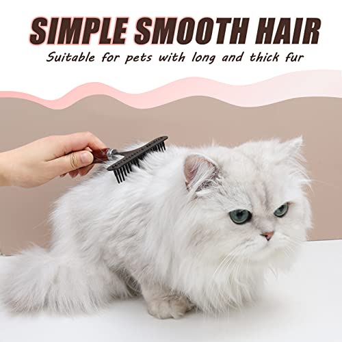 MDEOOSKY 2-in-1 Pet Grooming Tool and Carpet Rake, Handheld Rug Groomer for Matted & Dog Cat Hair Cleaner for Short Pile Rugs, Easy Clean (Black)