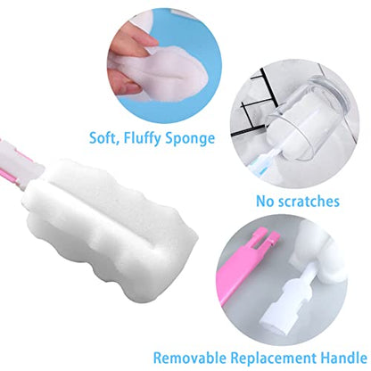 Bottle Brush Sponge Replacement Heads 8 Pack Durable Soft Sponge Brush Heads Environmental Protection Cup Cleaning Refill Heads Without Handle (Brush Heads 8PCS) - color: Brush Head 8pcs
