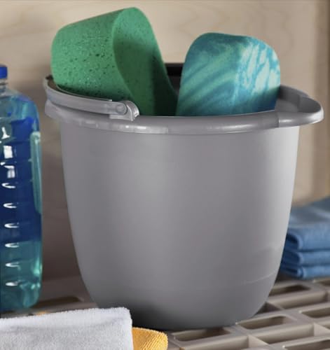 10 Quart Sturdy Pail Bucket Organizer Household Cleaning Supplies Projects Mopping Storage Comfortable Durable Grip Pour Handle
