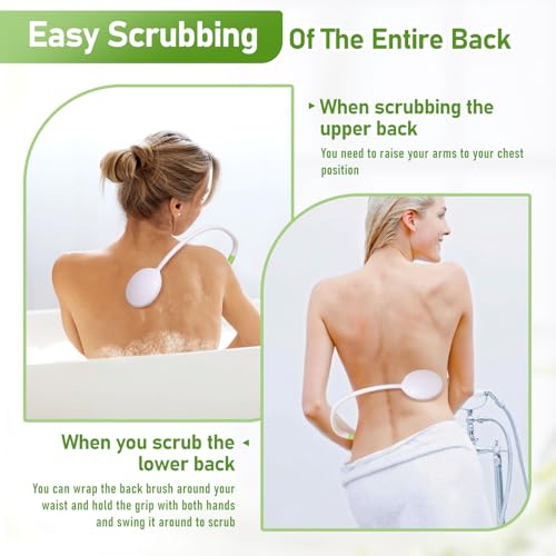 Fanwer 27.5" Long Handled Back Bath Brush for Shower, Back Scrubber for Shower with U-Shaped Curved Handle, Loofah Shower Brush Back Washer for Elderly, Men and Women, Adaptive Equipment for Shower - size: 1pc 27.5"