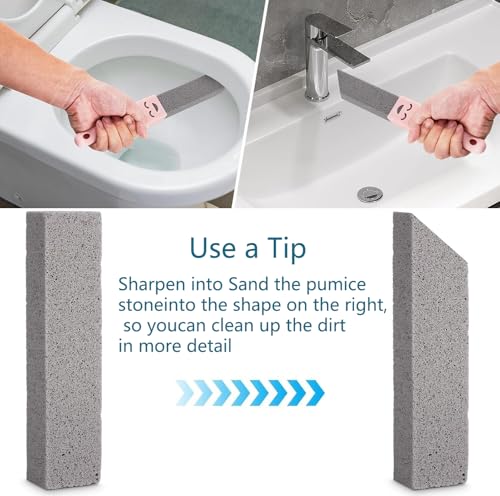 10-Pack of Pumice Cleaning Sticks with 2 Universal Handles and 1 Dustpan Brush Cleaning Brush. Gray Pumice Cleaner, Suitable for Cleaning Toilets, bathrooms, Kitchens, spas and Swimming Pools - color: 11-in-1