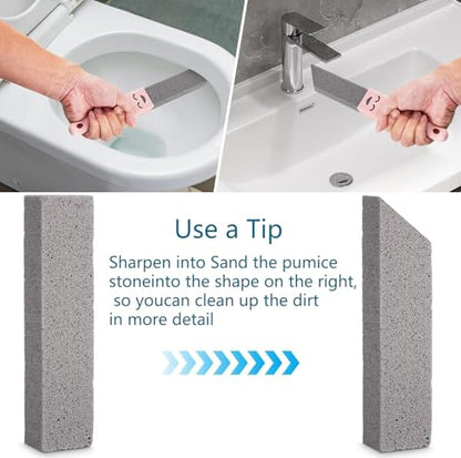 10-Pack of Pumice Cleaning Sticks with 2 Universal Handles and 1 Dustpan Brush Cleaning Brush. Gray Pumice Cleaner, Suitable for Cleaning Toilets, bathrooms, Kitchens, spas and Swimming Pools - color: 11-in-1