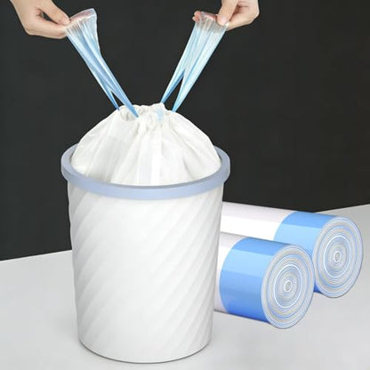 60 Count Drawstring Trash Bags for Kitchen & Home, 4-5 Gallon Large Capacity, Leak-Proof & Tear-Resistant, Easy to Tie & Carry, 45x50cm