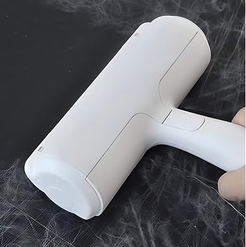 Reusable Pet Hair Remover Roller – Dog & Cat Fur Lint Cleaner for Sofa, Carpet, Bed & Car Seats – No Adhesive Required (White/Purple) - color: White/Purple