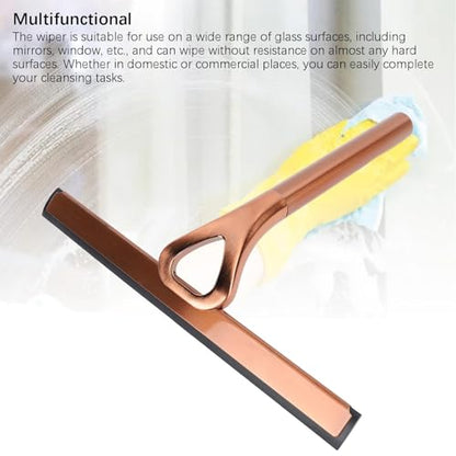 304 Stainless Steel Shower Squeegee for Glass Doors, Silicene Window Mirror Wiper with Hook Bathroom Shower Door Cleaning Tool (Antique Bronze) - size: Antique Bronze