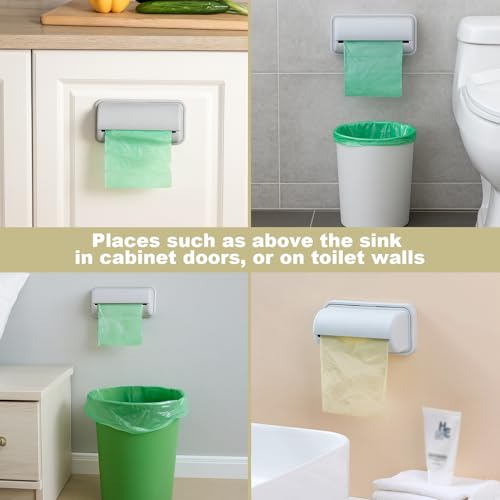 2 Pcs Trash Bag Dispenser,Garbage Bag Dispenser For Inside Trash Can,Trash Can Liner Dispenser For Bottom Of Can, Wall Mount Garbage Bag Dispenser Kitchen Bathroom Toilet Storage Organization