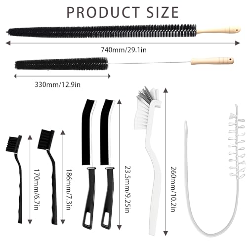 Washing Machine Cleaning Brush Set, 8-Piece Dryer Vent Cleaner Kit, Washer & Dryer Maintenance Tools for Deep Cleaning, Including Lint, Crevice, and Drum Brushes