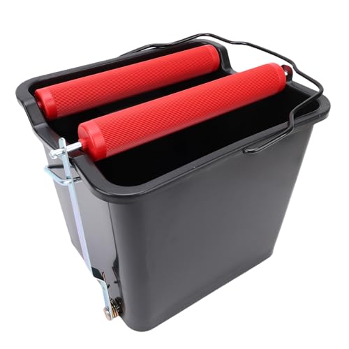 Aramox 14L Pedal Spin Mop Bucket Heavy Duty ABS Metal Bucket with Foot Press Wringer for Marine Boat Yacht Ship Deck Cleaning IMPA174280