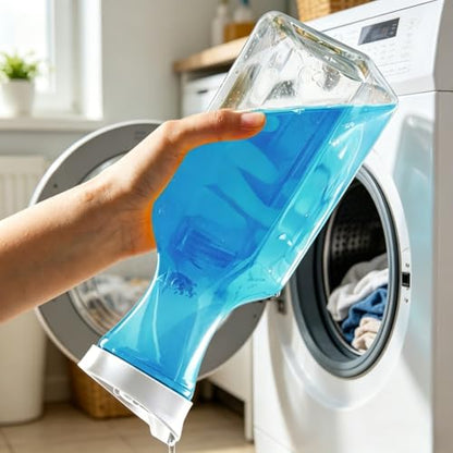 34oz Clear Plastic Laundry Detergent Dispenser Bottle, Storage Organizer for Laundry Room, Hold Liquid, Powder & Scent Booster - size: middle
