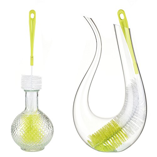 ALINK Long Narrow Neck Bottle Brush + ALINK 8 Pack Bottle Brush Cleaning Set with Stand