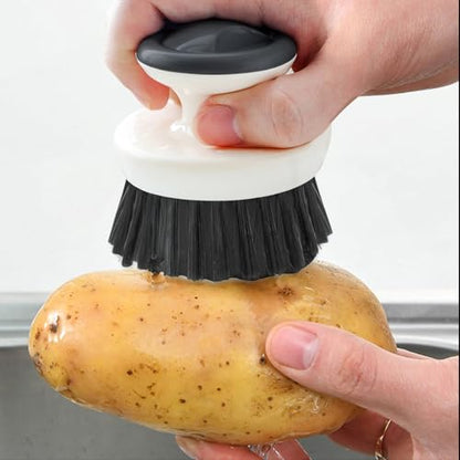 Dish Scrub Brush,Ergonomic Grip Palm Brush,Kitchen Scrub Brushes for Cleaning, Dish Scrubber with Stiff Bristles for Sink, Pots, Pans - color: Black of 2