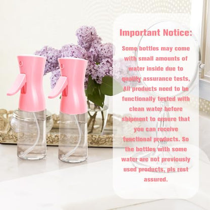 Spray Bottle,Fine Mist Spray for Hair,Ultra-Fine Continuous Spray Bottle for Skincare,Plant Care,Pet Grooming,Cleaning, Refillable Spray Container,Christmas Gift (1Pcs Light Pink 6.8oz) - color: Light Pink